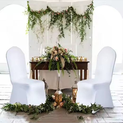 Spandex Durable Silver Outdoor Wedding Chair Covers for Party Event Decoration